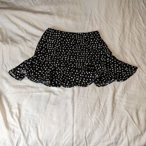 0P Banana Republic black white beige polka skirt